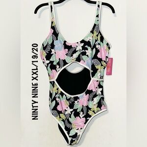 Ninety Nine Floral Midnight Tropic One Piece Swimsuit NWT Plus 19/20